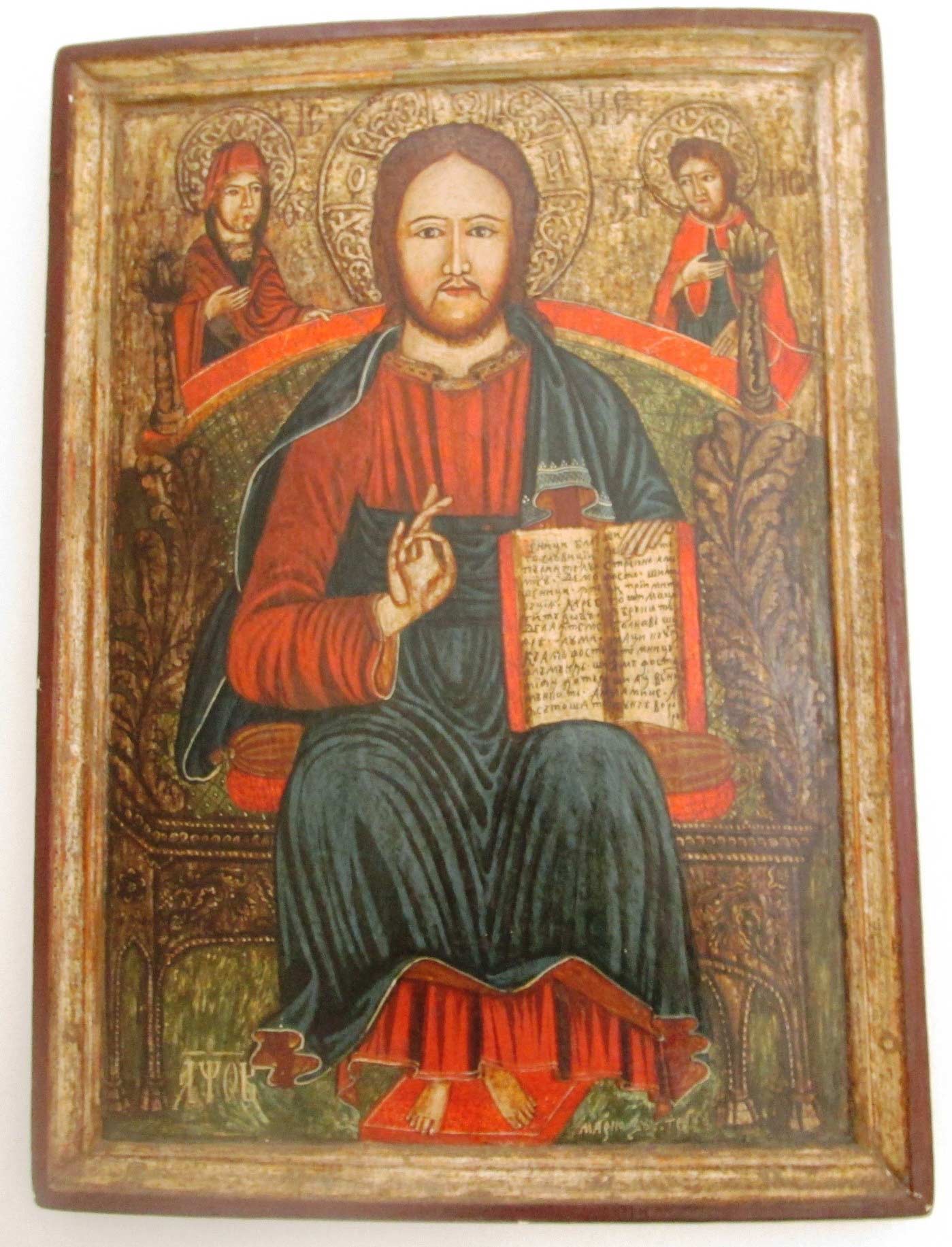 Icoană pe lemn care îl prezintă pe Iisus Hristos