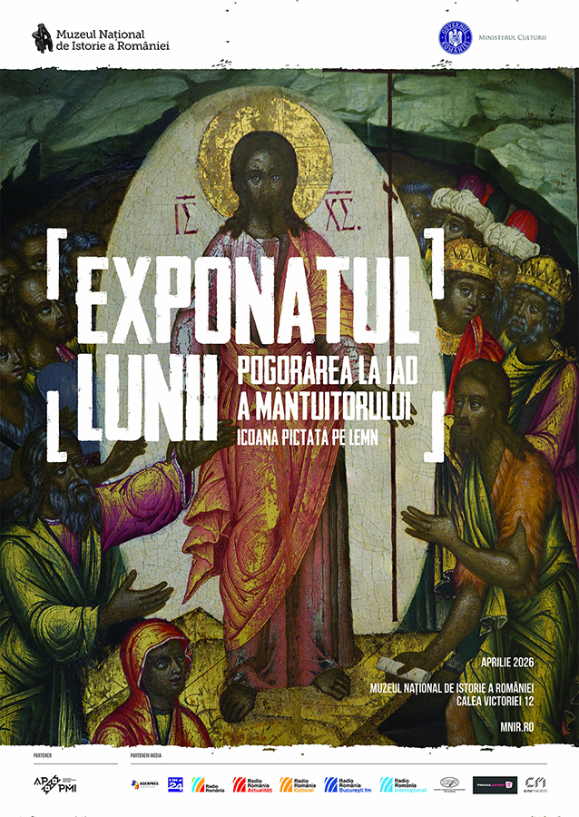Exponatul lunii aprilie la MNIR - icoana „Pogorârea la iad a Mântuitorului”, piesă de artă religioasă expusă în sala Lapidarium.